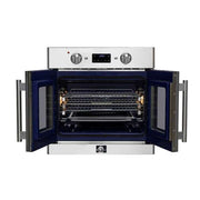 FORNO Gallico 30-Inch Electric Single Wall Oven, 3.58 cu ft, French Door, Air Fry, Sous Vide, Self Clean, Telescopic Racks (Model FBOEL1371-30)