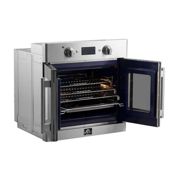 FORNO Gallico 30-Inch Electric Single Wall Oven, 3.58 cu ft, French Door, Air Fry, Sous Vide, Self Clean, Telescopic Racks (Model FBOEL1371-30)