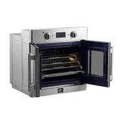 FORNO Gallico 30-Inch Electric Single Wall Oven, 3.58 cu ft, French Door, Air Fry, Sous Vide, Self Clean, Telescopic Racks (Model FBOEL1371-30)