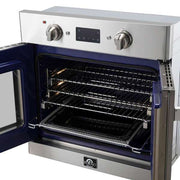 FORNO Gallico 30-Inch Electric Single Wall Oven, 3.58 cu ft, French Door, Air Fry, Sous Vide, Self Clean, Telescopic Racks (Model FBOEL1371-30)