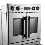 FORNO Gallico 30-Inch French Door Double Electric Wall Oven, 7.36 Cu. Ft., Air Fry, Self-Clean, Sous Vide, Telescopic Racks, Model FBOEL1388-30