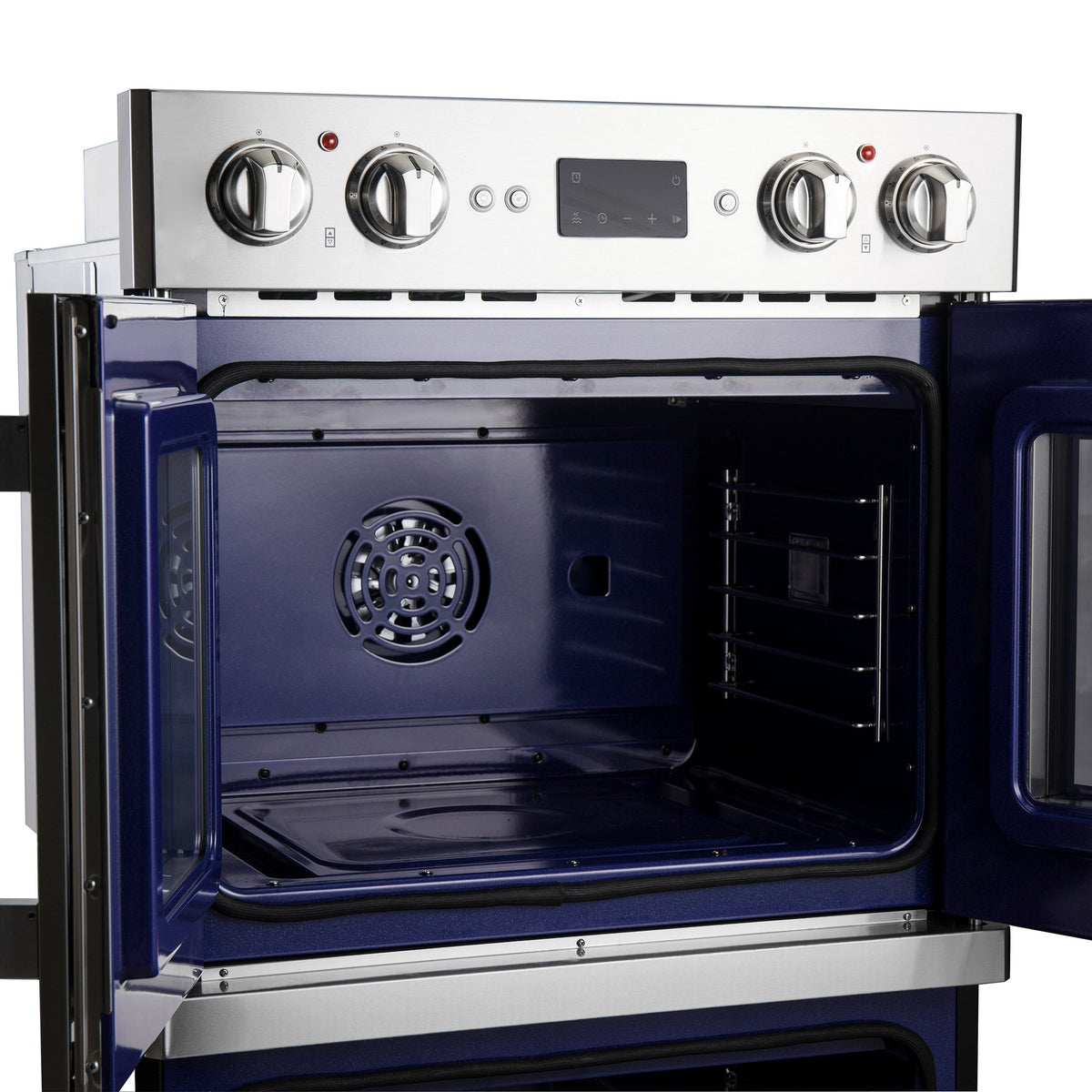 FORNO Gallico 30-Inch French Door Double Electric Wall Oven, 7.36 Cu. Ft., Air Fry, Self-Clean, Sous Vide, Telescopic Racks, Model FBOEL1388-30