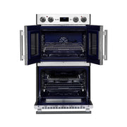 FORNO Gallico 30-Inch French Door Double Electric Wall Oven, 7.36 Cu. Ft., Air Fry, Self-Clean, Sous Vide, Telescopic Racks, Model FBOEL1388-30