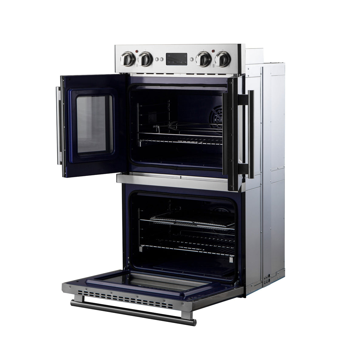 FORNO Gallico 30-Inch French Door Double Electric Wall Oven, 7.36 Cu. Ft., Air Fry, Self-Clean, Sous Vide, Telescopic Racks, Model FBOEL1388-30