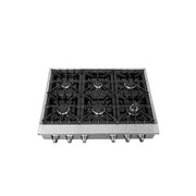 Forno Cossato 36-Inch Gas Rangetop with 6 Sealed Burners, Stainless Steel (Model FCTGS5737-36)