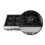 FORNO Cossato 48-Inch Gas Rangetop with 8 Sealed Burners, Stainless Steel (Model FCTGS5737-48)