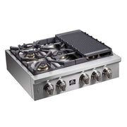 FORNO Spezia 30-Inch Gas Rangetop with 5 Sealed Burners, Stainless Steel (Model FCTGS5751-30)