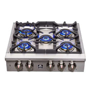 FORNO Spezia 30-Inch Gas Rangetop with 5 Sealed Burners, Stainless Steel (Model FCTGS5751-30)