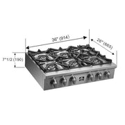 Forno Spezia 36-Inch Gas Rangetop with 6 Sealed Burners, Stainless Steel (Model FCTGS5751-36)