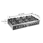 Forno Spezia 48-Inch Gas Rangetop with 8 Sealed Burners, Stainless Steel (Model FCTGS5751-48)