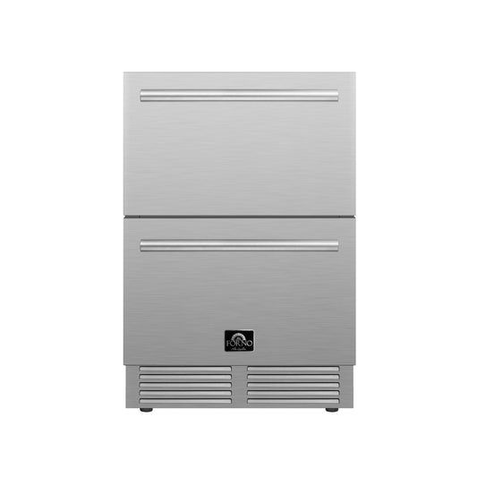 FORNO Como 24-Inch Indoor/Outdoor Drawer Refrigerator, 4.87 Cu. Ft., Stainless Steel (FDROD1611-24S)