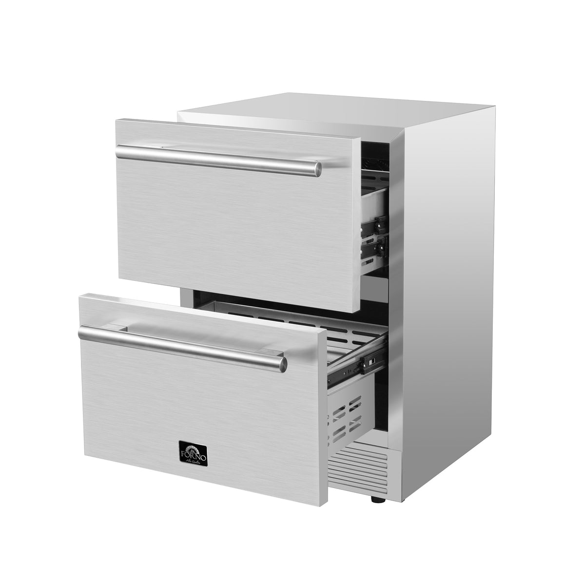 FORNO Como 24-Inch Indoor/Outdoor Drawer Refrigerator, 4.87 Cu. Ft., Stainless Steel (FDROD1611-24S)