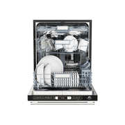 Forno Romano 24-Inch Built-In Tall Tub Dishwasher, Black with Stainless Steel Handles (Model FDWBI8035-24BLK)
