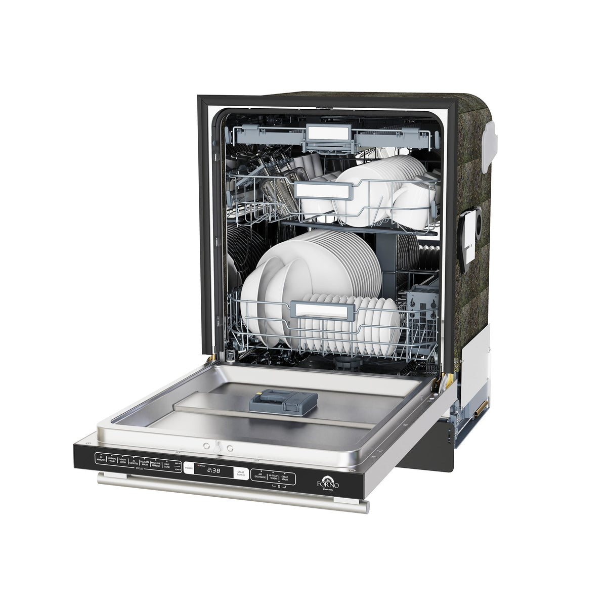 FORNO Romano 24-Inch Built-In Tall Tub Dishwasher, Stainless Steel, Model FDWBI8035-24S