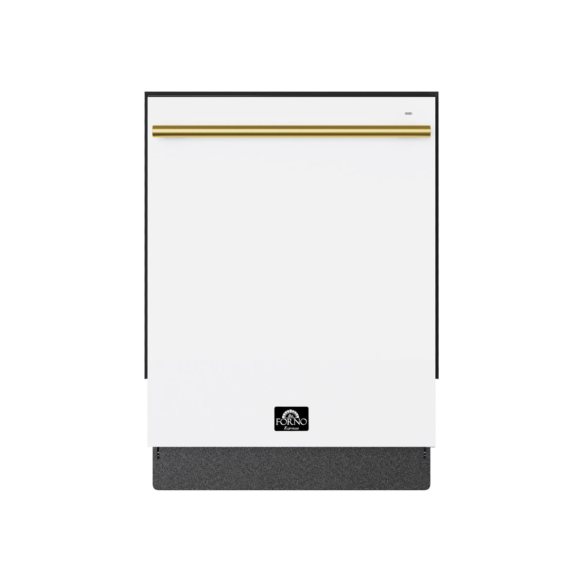 FORNO Espresso Romano 24-Inch Built-In Tall Tub Dishwasher, White, Antique Brass Handle, FDWBI8035-24WHT