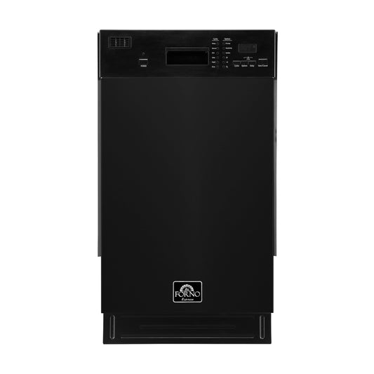 FORNO Polo 18-Inch Built-In Dishwasher, Black (Model FDWBI8041-18BLK)