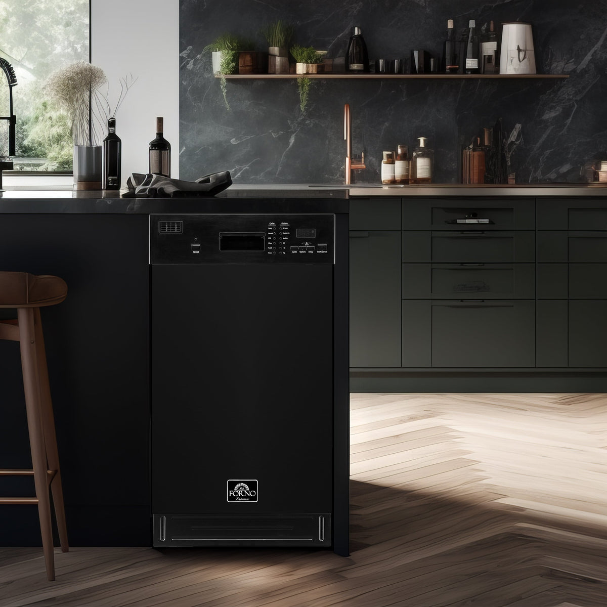 FORNO Polo 18-Inch Built-In Dishwasher, Black (Model FDWBI8041-18BLK)