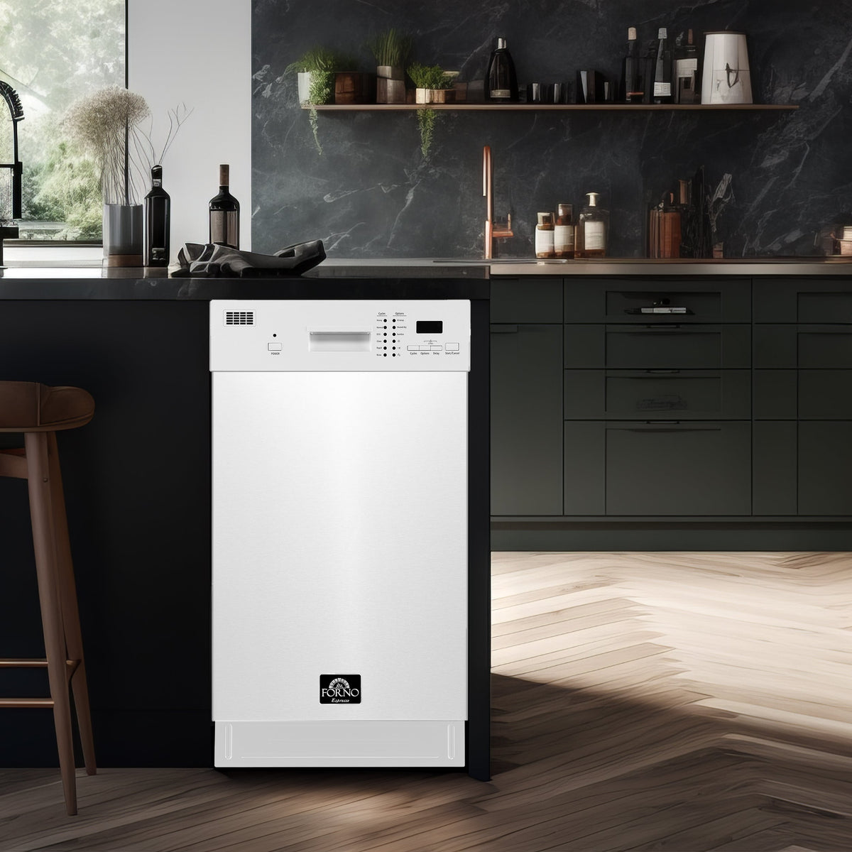 Forno Polo 18-Inch Built-In Dishwasher, White (Model FDWBI8041-18WHT)