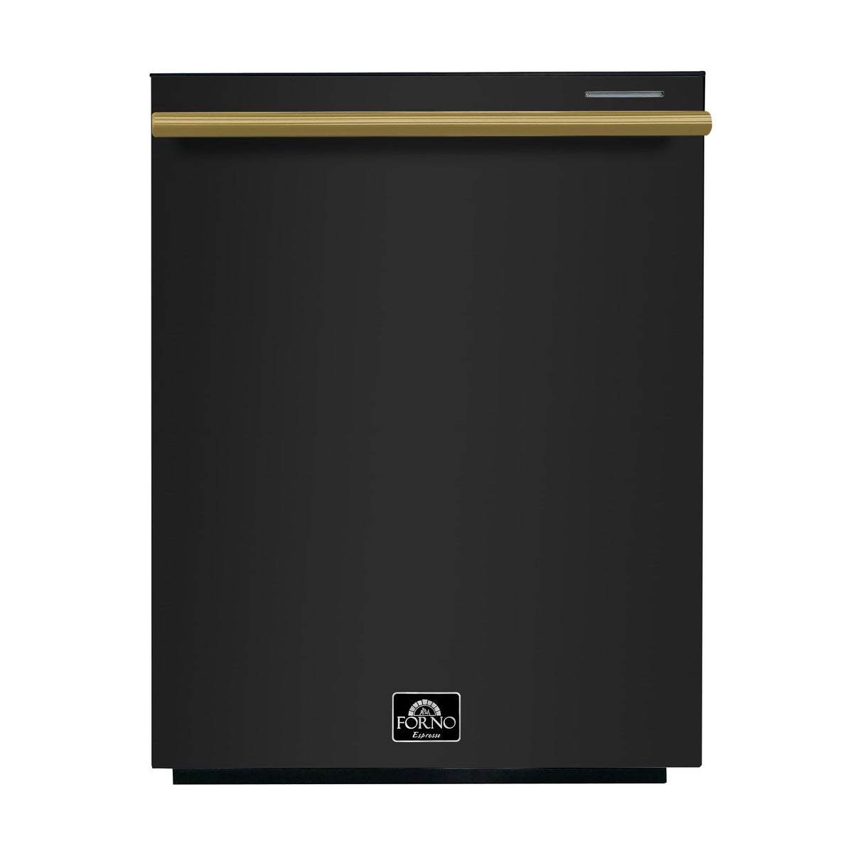 Forno Pozzo 24-Inch Built-In Dishwasher, Black with Antique Brass Handle (Model FDWBI8067-24BLK)