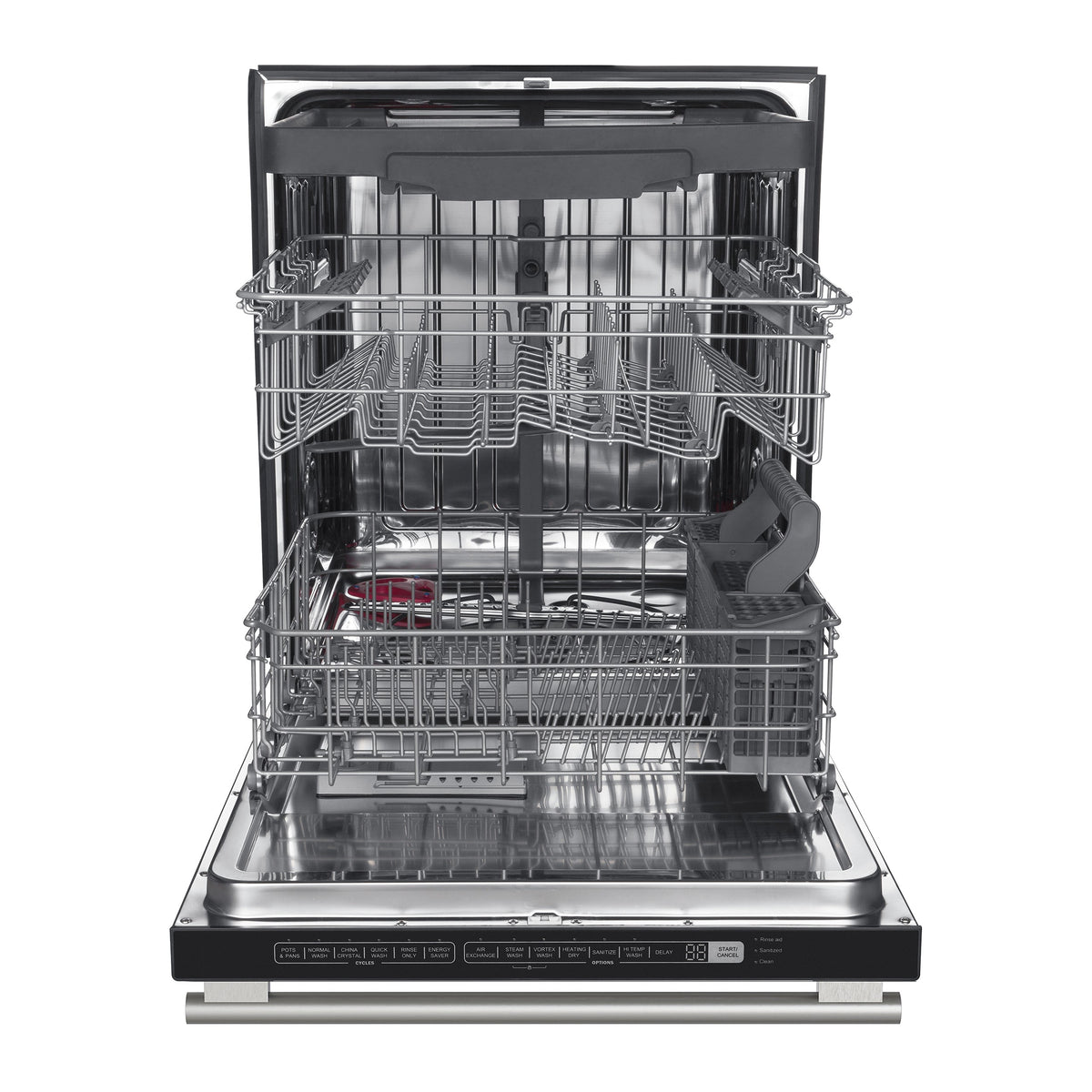 FORNO Pozzo 24-Inch Built-In Dishwasher, Black Finish with Stainless Steel Handles (Model FDWBI8067-24BLK)