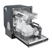 FORNO Pozzo 24-Inch Built-In Dishwasher, Black Finish with Stainless Steel Handles (Model FDWBI8067-24BLK)