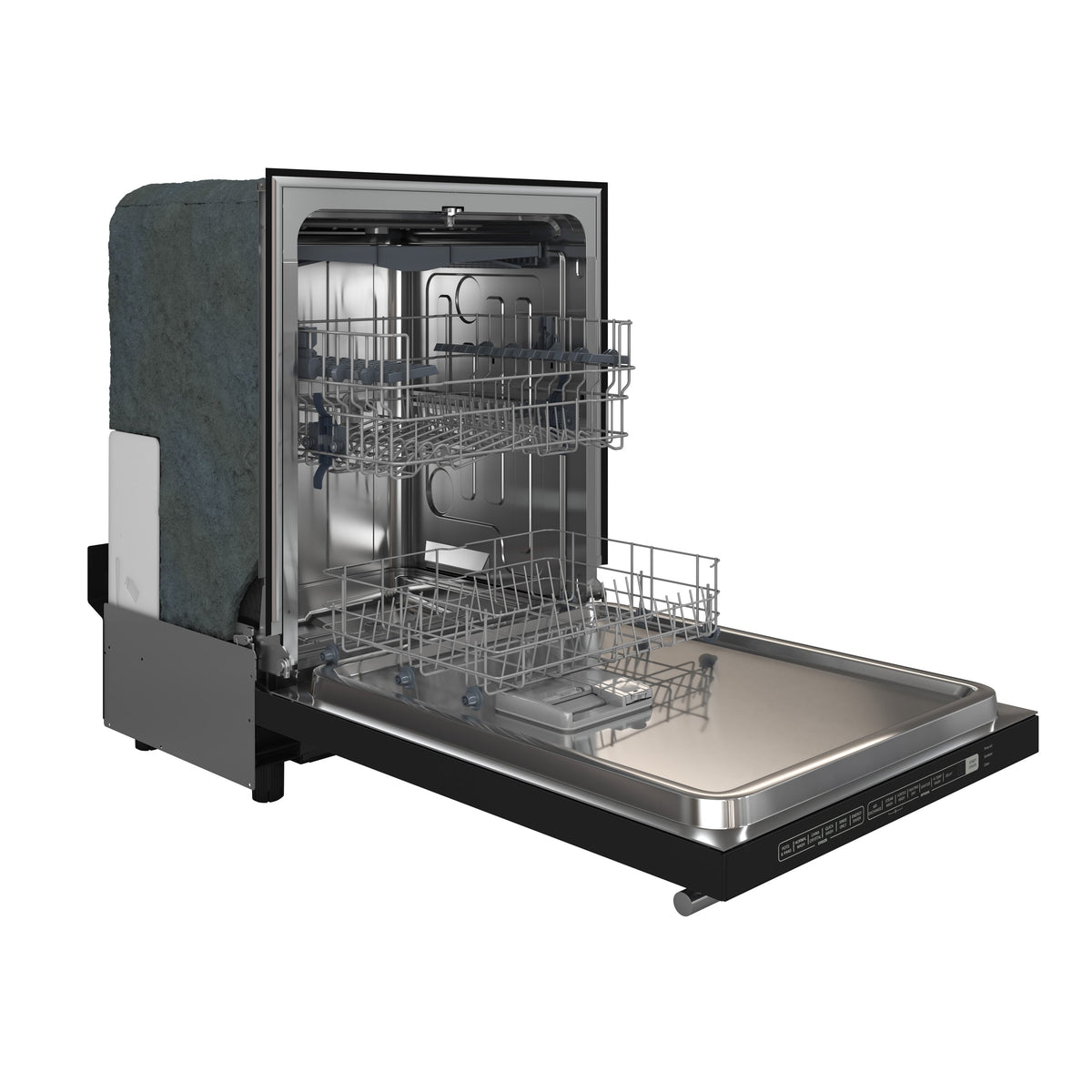 Forno Pozzo 24-Inch Built-In Dishwasher, Black with Antique Brass Handle (Model FDWBI8067-24BLK)