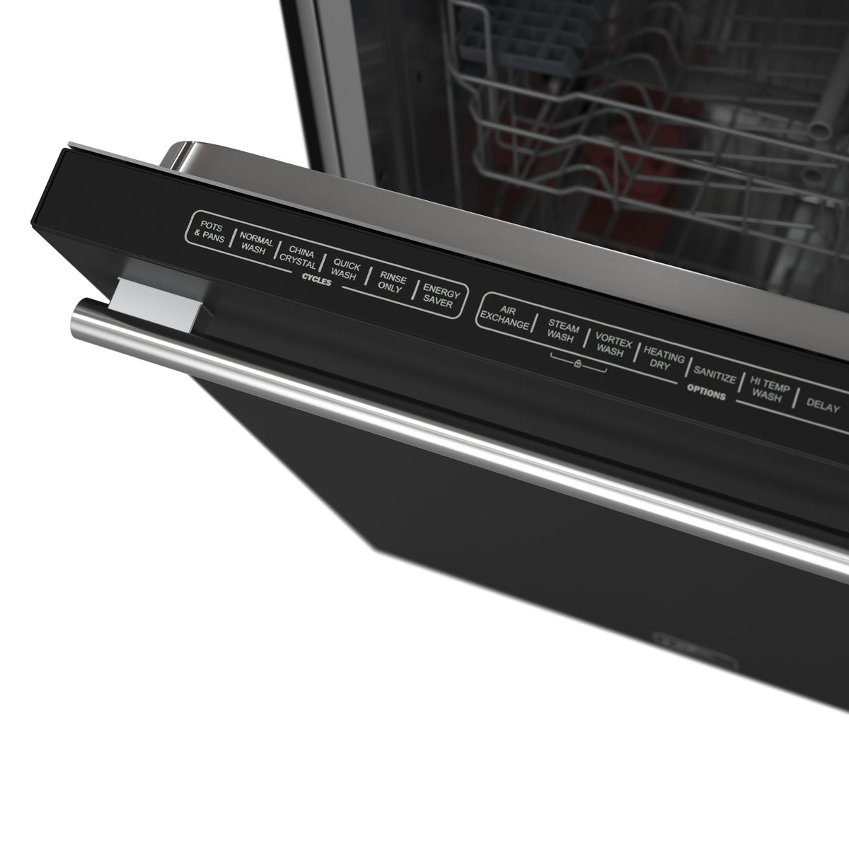 FORNO Pozzo 24-Inch Built-In Dishwasher, Black Finish with Stainless Steel Handles (Model FDWBI8067-24BLK)