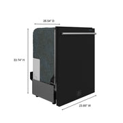 Forno Pozzo 24-Inch Built-In Dishwasher, Black with Antique Brass Handle (Model FDWBI8067-24BLK)