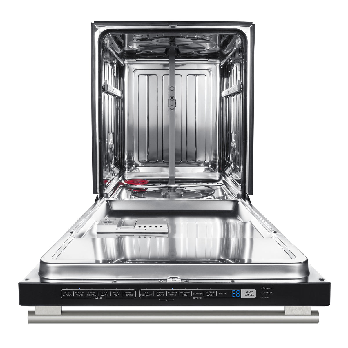 FORNO Pozzo 24-Inch Built-In Dishwasher, White with Antique Brass Handles (Model FDWBI8067-24WHT)