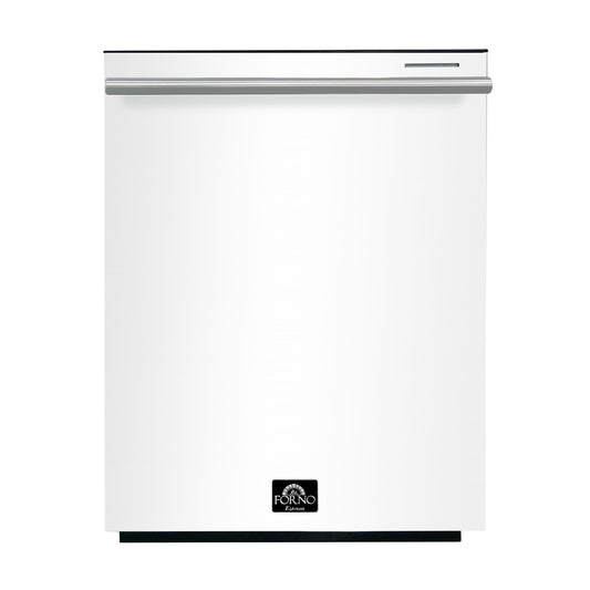 FORNO Pozzo 24-Inch Built-In Dishwasher, White with Stainless Steel Handle (FDWBI8067-24WHT)