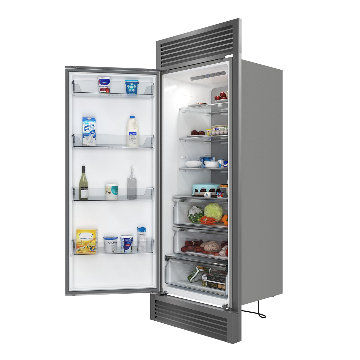 FORNO Maderno 32 in. 13.6 cu ft Built-In Convertible Refrigerator/Freezer, Left Swing, Stainless Steel with Trim Kit (FFFFD1722-32LSG)