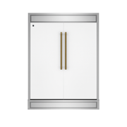 FORNO Maderno 60-Inch Built-In Convertible Refrigerator/Freezer, 27.2 cu ft, White, Antique Brass Handles, Trim Kit Included (FFFFD1722-60MG-WHT)