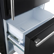 Forno Milano 31 in. Bottom Freezer Refrigerator, 17.2 cu ft, Right-Hinged Door, Black with Stainless Steel Handles (Model FFFFD1785-31BLK)