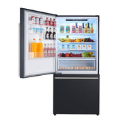 Forno Milano 31 in. Bottom Freezer Refrigerator, 17.2 cu ft, Right-Hinged Door, Black with Stainless Steel Handles (Model FFFFD1785-31BLK)