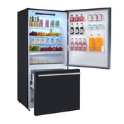 Forno Milano 31 in. Bottom Freezer Refrigerator, 17.2 cu ft, Right-Hinged Door, Black with Stainless Steel Handles (Model FFFFD1785-31BLK)