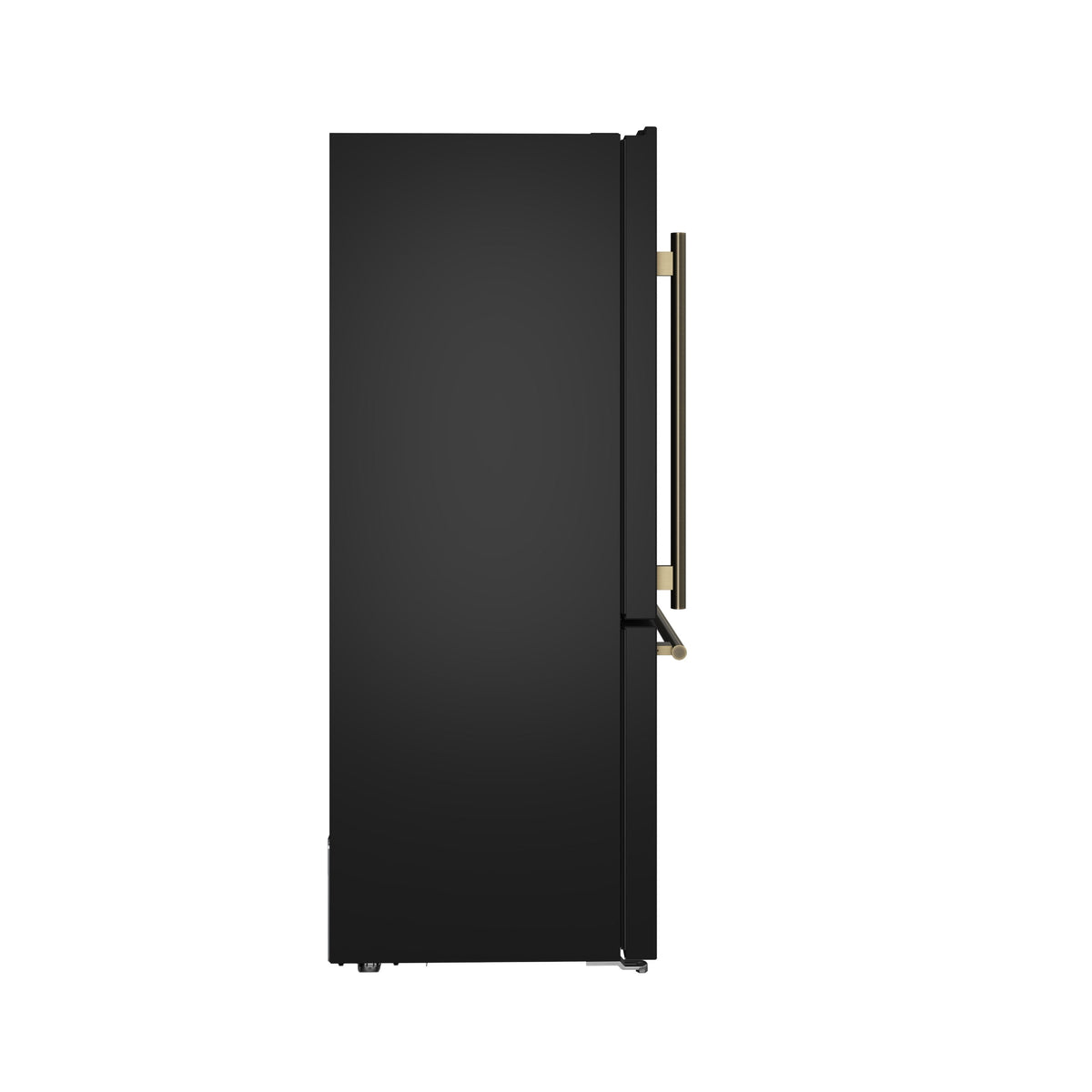 Forno Espresso Milano 31-Inch French Door Refrigerator with Bottom Freezer, 17.2 cu ft, Right-Hinged, Black with Antique Brass Handles (Model FFFFD1785-31BLK)