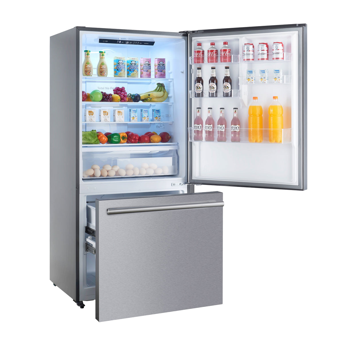 Forno Milano 31-Inch French Door Refrigerator with Bottom Freezer, 17.2 cu ft, Stainless Steel, Right Swing (Model FFFFD1785-31S)