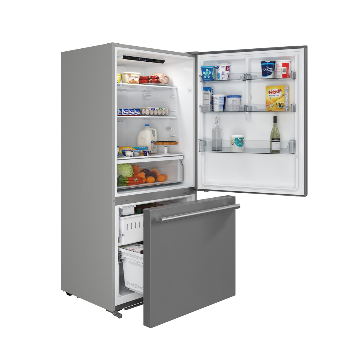 Forno Milano 31-Inch French Door Refrigerator with Bottom Freezer, 17.2 cu ft, Stainless Steel, Right Swing (Model FFFFD1785-31S)