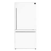 Forno Espresso Milano 31-Inch French Door Refrigerator with Bottom Freezer, 17.2 Cu. Ft., Right Swing, White with Stainless Steel Handles (Model FFFFD1785-31WHT)
