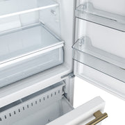 FORNO Espresso Milano 62 in. 34.4 cu. ft. Side-by-Side Refrigerator with Ice Maker, White with Antique Brass Accents (Model FFFFD1787-60WHT)