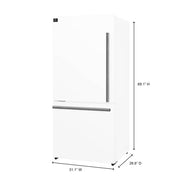 Forno Espresso Milano 31-Inch French Door Refrigerator with Bottom Freezer, 17.2 cu. ft., Left Swing, Ice Maker, White Finish with Antique Brass Handles (Model FFFFD1786-31WHT)