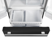 Forno Gallipoli 30-Inch French Door Refrigerator, 17.5 cu. ft., Black, with Ice Maker and Stainless Steel Handles (Model FFFFD1974-31BLK)