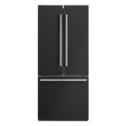 Forno Gallipoli 30-Inch French Door Refrigerator, 17.5 cu. ft., Black, with Ice Maker and Stainless Steel Handles (Model FFFFD1974-31BLK)
