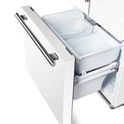 FORNO Gallipoli 30-Inch French Door Refrigerator, 17.5 cu ft, White, Ice Maker, Stainless Steel Handles (Model FFFFD1974-31WHT)