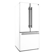 FORNO Gallipoli 30-Inch French Door Refrigerator, 17.5 cu ft, White, Ice Maker, Stainless Steel Handles (Model FFFFD1974-31WHT)