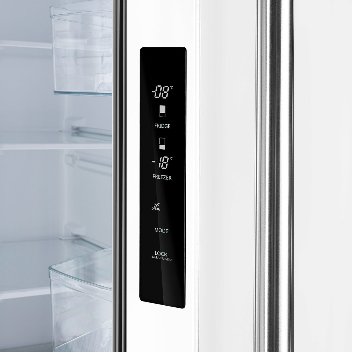 FORNO Gallipoli 30-Inch French Door Refrigerator, 17.5 cu ft, White, Ice Maker, Stainless Steel Handles (Model FFFFD1974-31WHT)