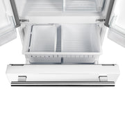 FORNO Gallipoli 30-Inch French Door Refrigerator, 17.5 cu ft, White, Ice Maker, Stainless Steel Handles (Model FFFFD1974-31WHT)