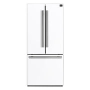 FORNO Gallipoli 30-Inch French Door Refrigerator, 17.5 cu ft, White, Ice Maker, Stainless Steel Handles (Model FFFFD1974-31WHT)