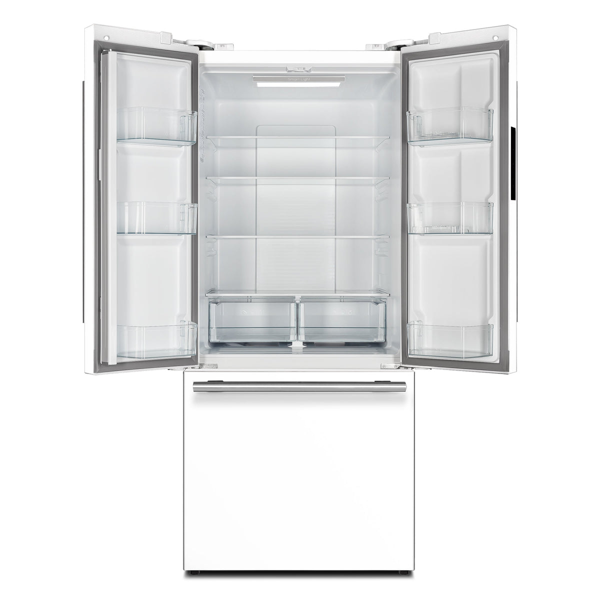 FORNO Gallipoli 30-Inch French Door Refrigerator, 17.5 cu ft, White, Ice Maker, Stainless Steel Handles (Model FFFFD1974-31WHT)