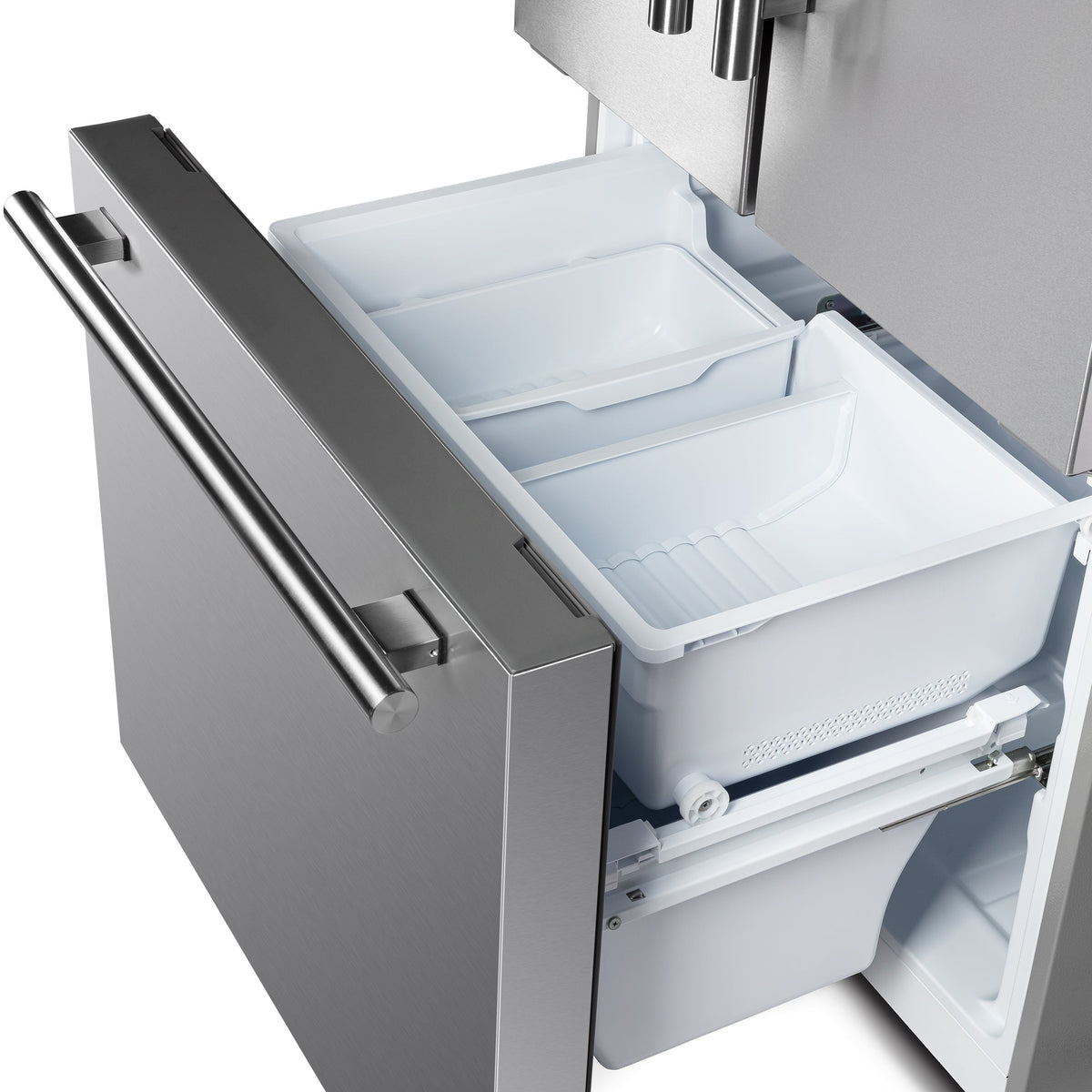 Forno Gallipoli 34-Inch Built-In French Door Refrigerator, 17.5 Cu. Ft., Stainless Steel, with Ice Maker and Grill Trim Kit (Model FFFFD1974-35SG)